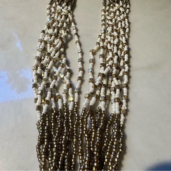 Chico's Gold-Tone Faux Turquoise Pendant Bead Necklace - Picture 9 of 10